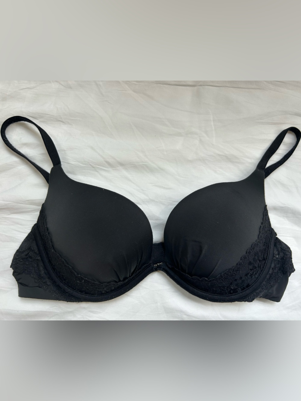 Victoria's Secret Push Up Bra with Black Lace Overlay
